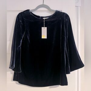 NWT Boden Midnight Blue Velvet Top - Size 2